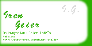 iren geier business card